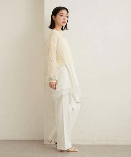 網眼寬鬆針織上衣