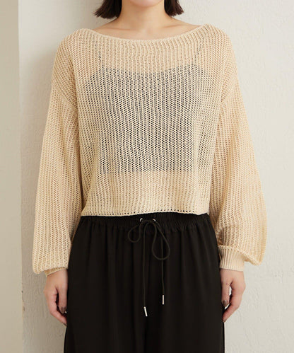 網眼寬鬆針織上衣