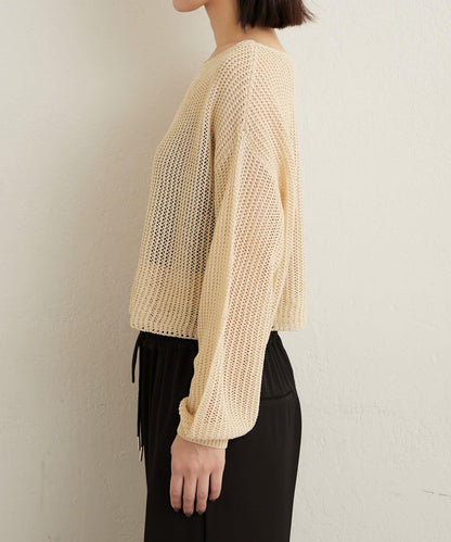 網眼寬鬆針織上衣