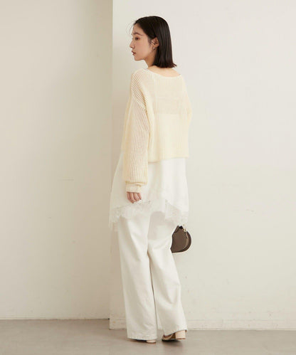 網眼寬鬆針織上衣