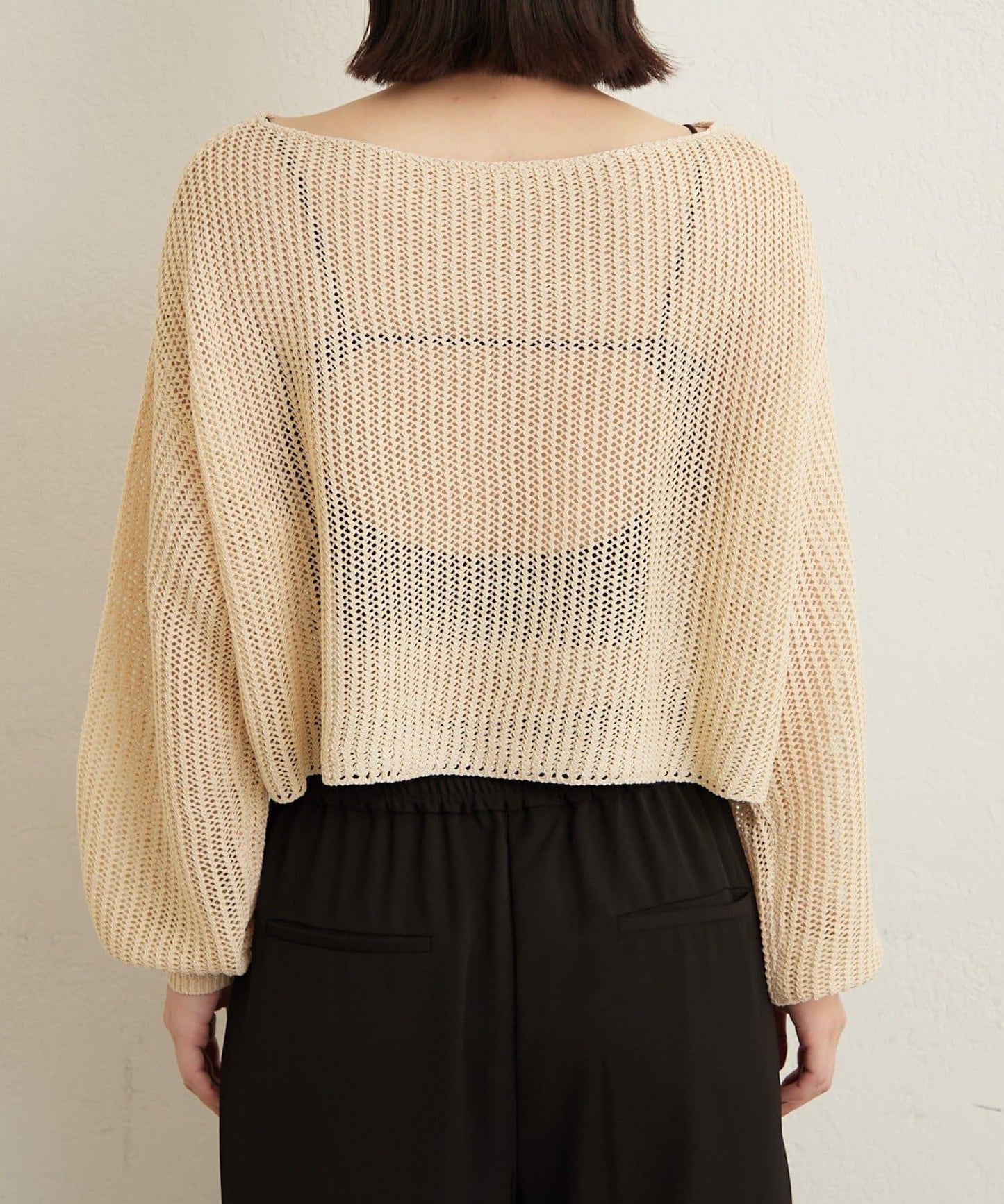 網眼寬鬆針織上衣