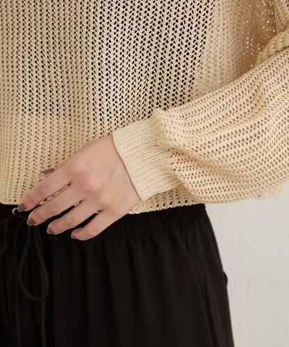 網眼寬鬆針織上衣