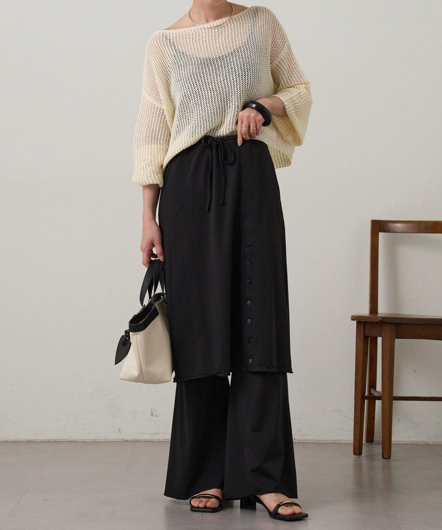 網眼寬鬆針織上衣