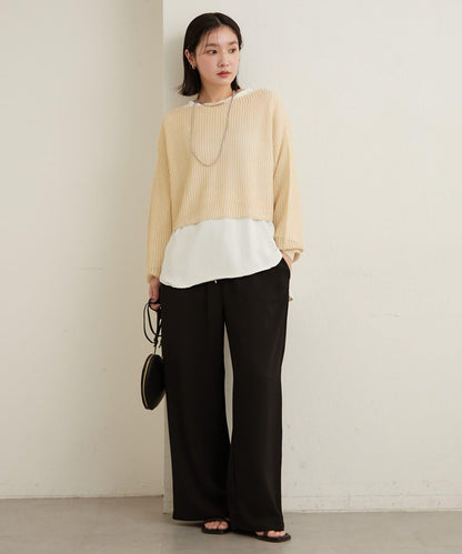 網眼寬鬆針織上衣