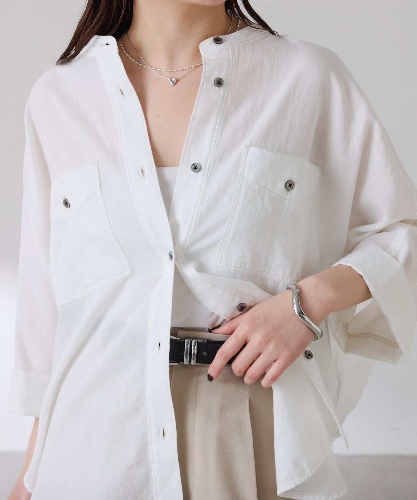 可調節衣長 輕薄牛仔 蝙蝠袖 Q.anos 襯衫