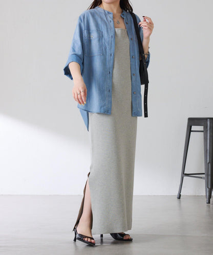 可調節衣長 輕薄牛仔 蝙蝠袖 Q.anos 襯衫