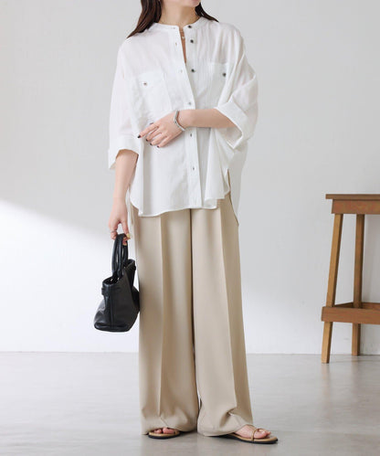 可調節衣長 輕薄牛仔 蝙蝠袖 Q.anos 襯衫