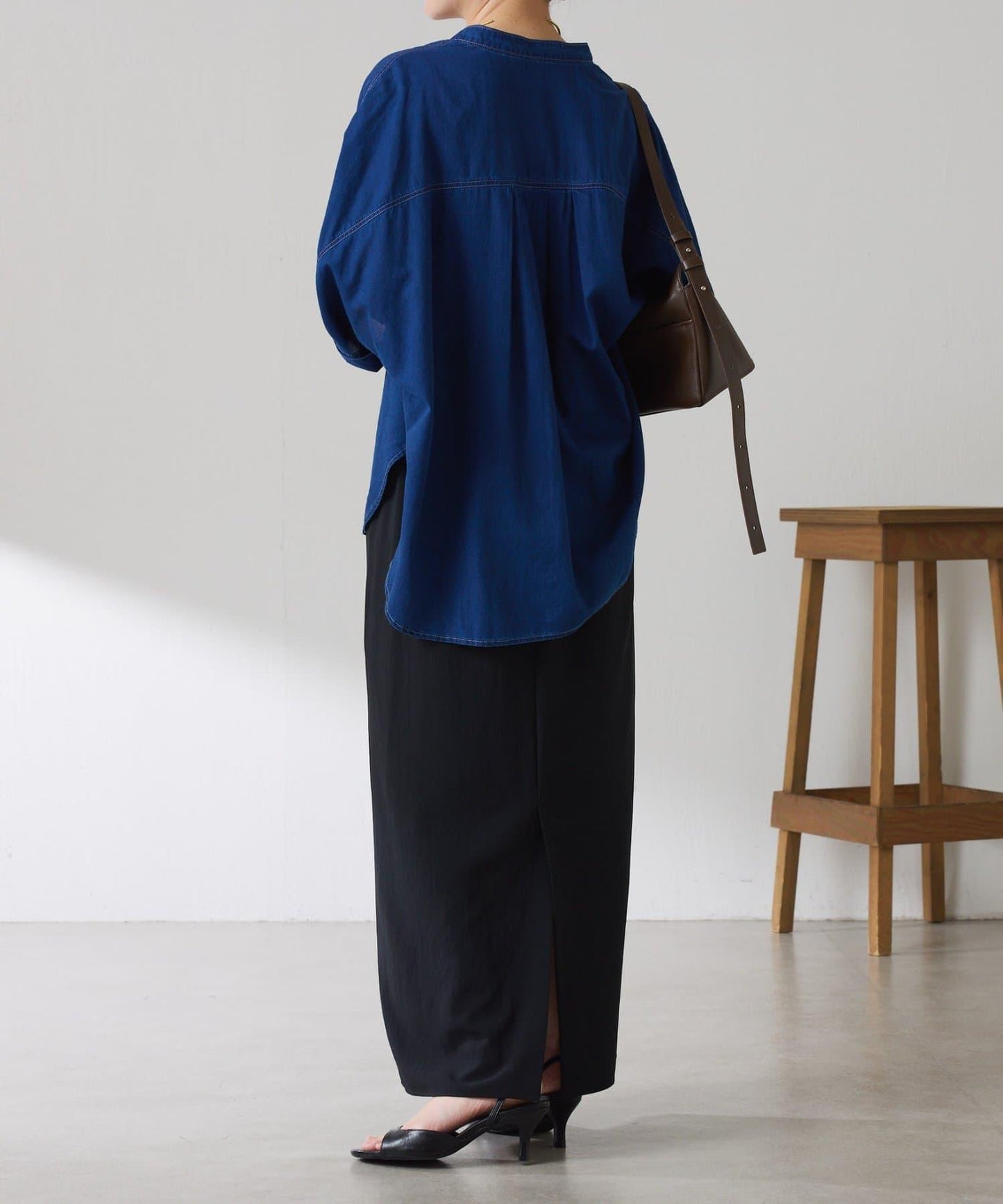 可調節衣長 輕薄牛仔 蝙蝠袖 Q.anos 襯衫