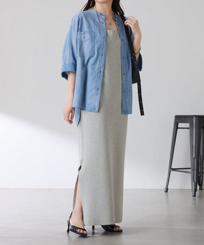 可調節衣長 輕薄牛仔 蝙蝠袖 Q.anos 襯衫