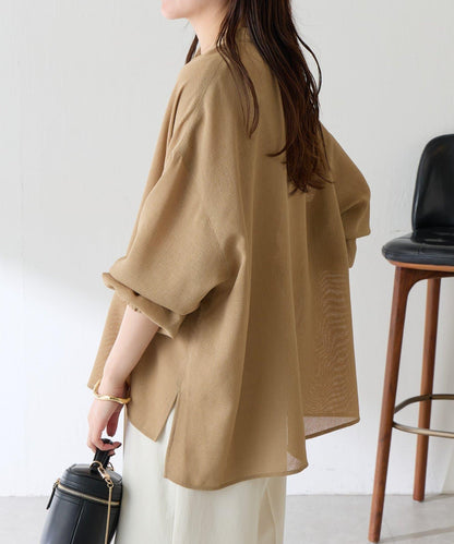 夏季可穿 長袖 復古網紗 襯衫