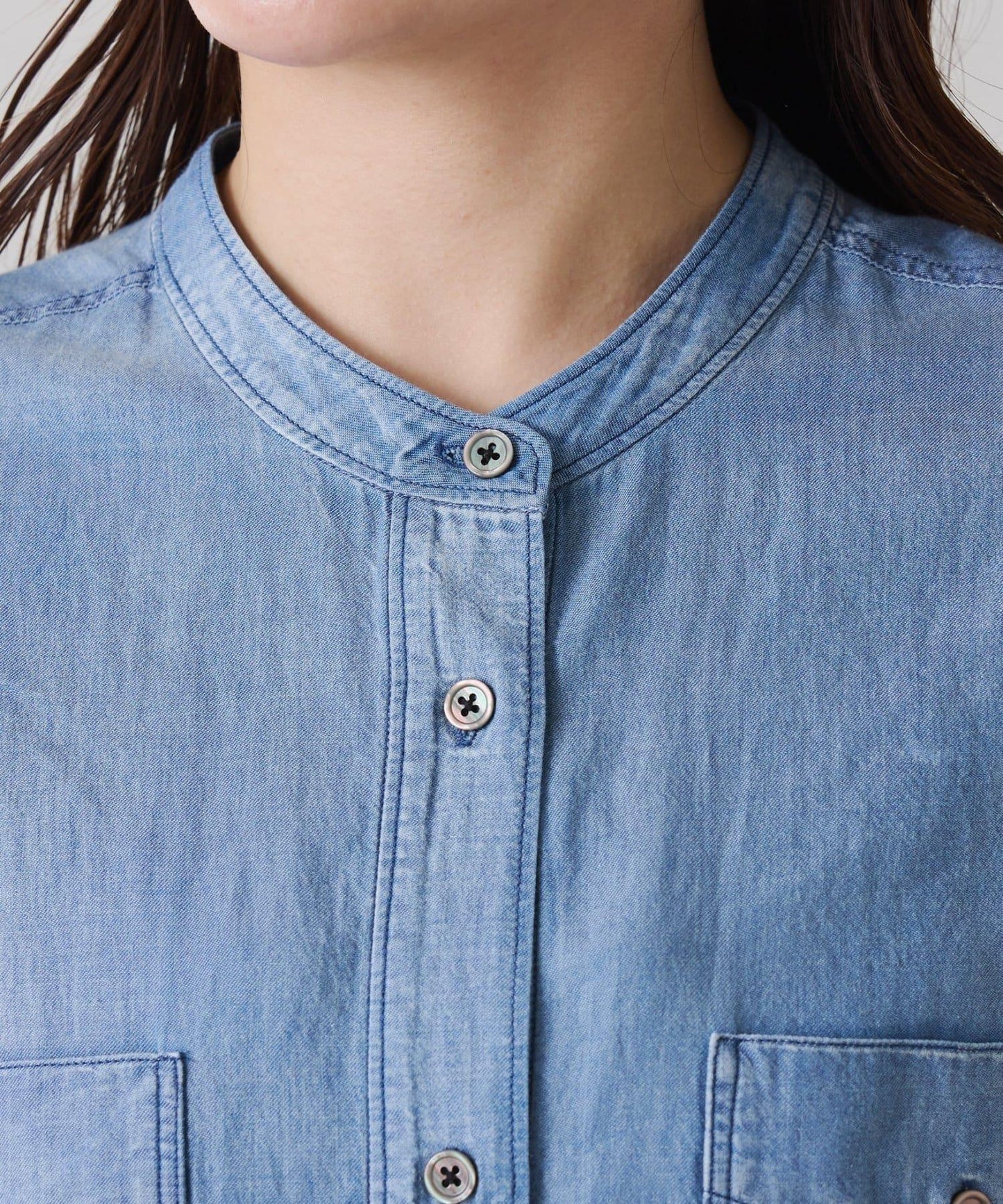 可調節衣長 輕薄牛仔 蝙蝠袖 Q.anos 襯衫