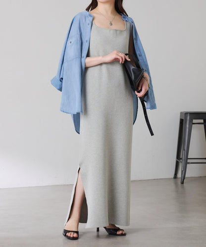 前後兩穿 雙尺碼 米蘭羅紋針織連衣裙