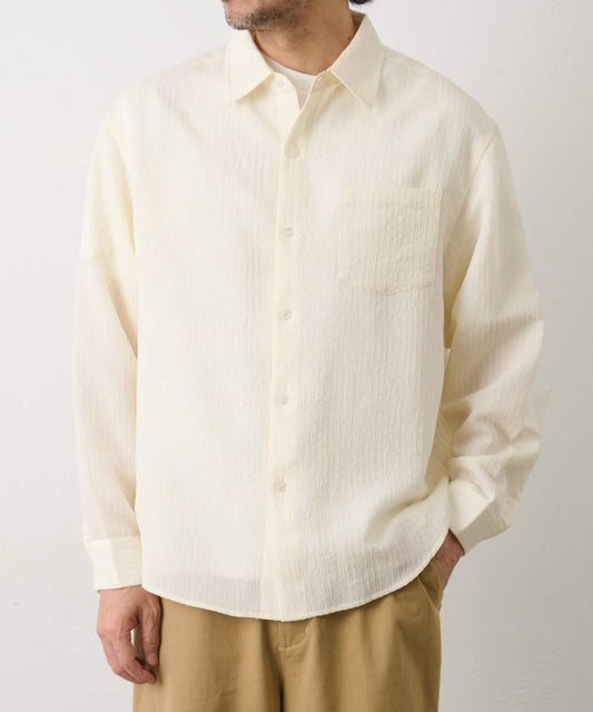 陰影條紋長袖襯衫