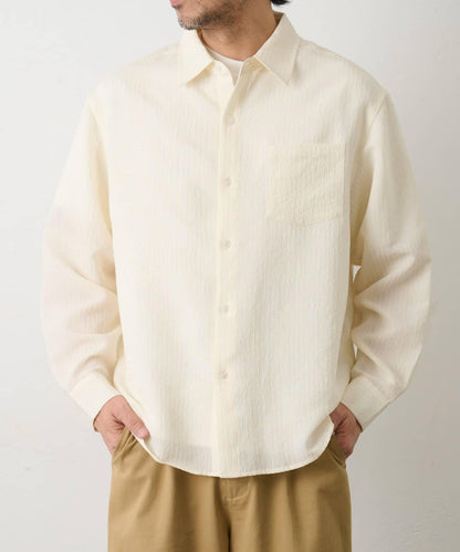 陰影條紋長袖襯衫