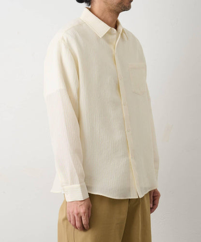 陰影條紋長袖襯衫