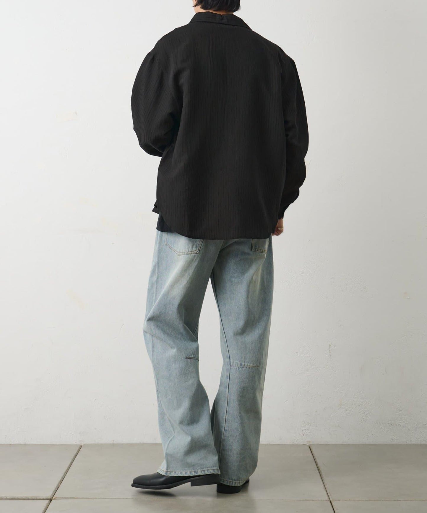 陰影條紋長袖襯衫