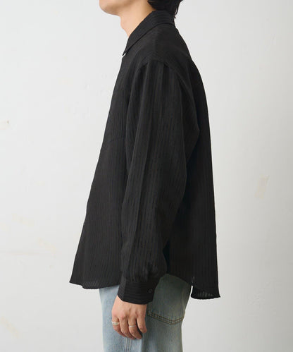 陰影條紋長袖襯衫