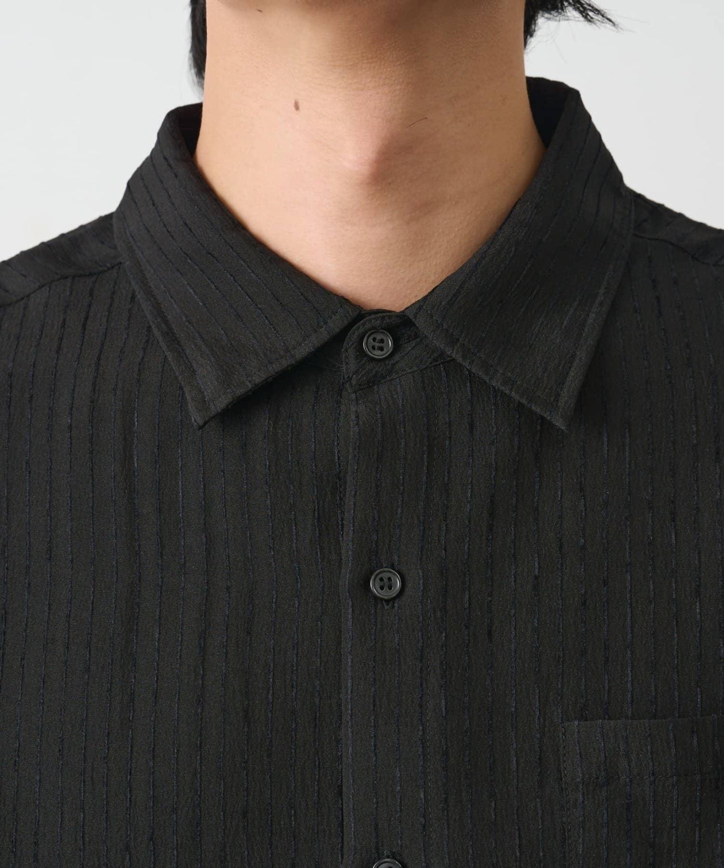 陰影條紋長袖襯衫