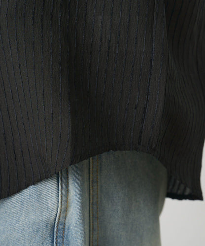 陰影條紋長袖襯衫