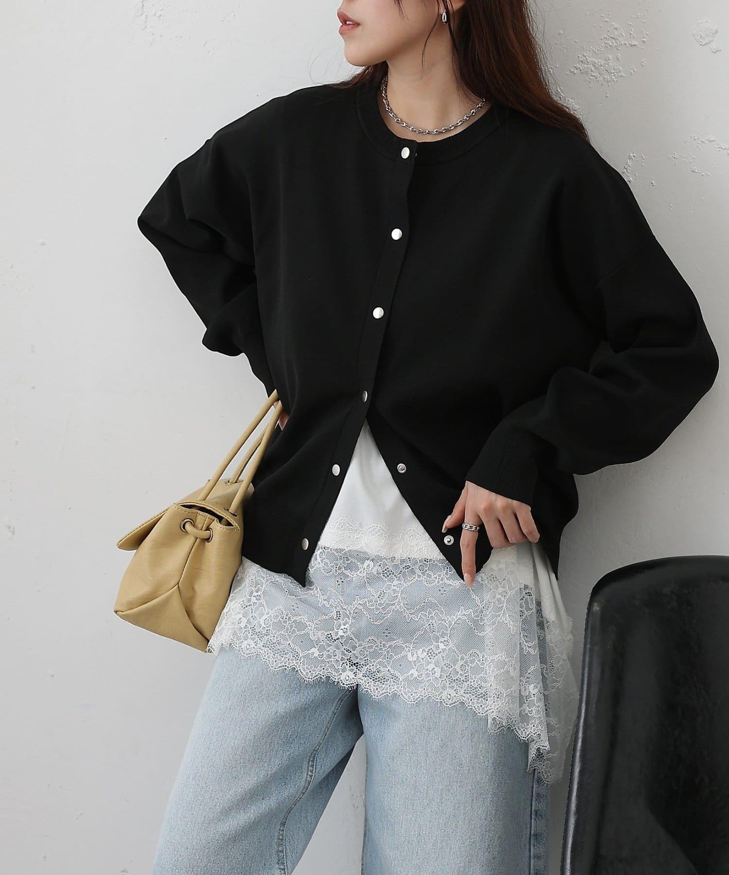 蕾絲下襬 不規則下襬 無袖 套頭上衣