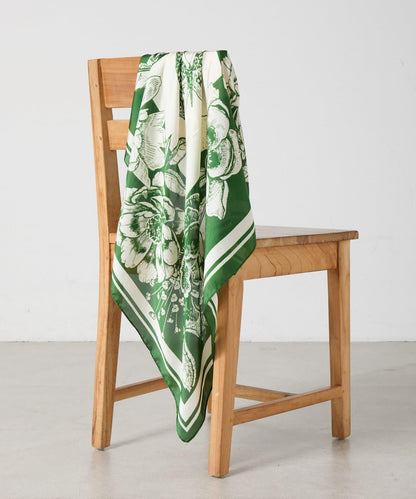 花卉圖案 大尺寸 絲巾 90×90