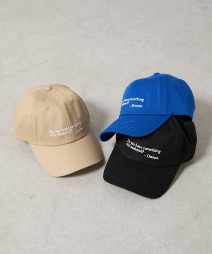 文字刺繡 斜紋 棒球帽