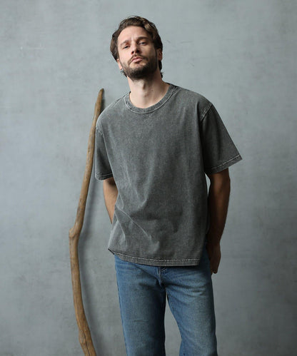 paradigm 生物酶洗褪色圓領短袖T恤