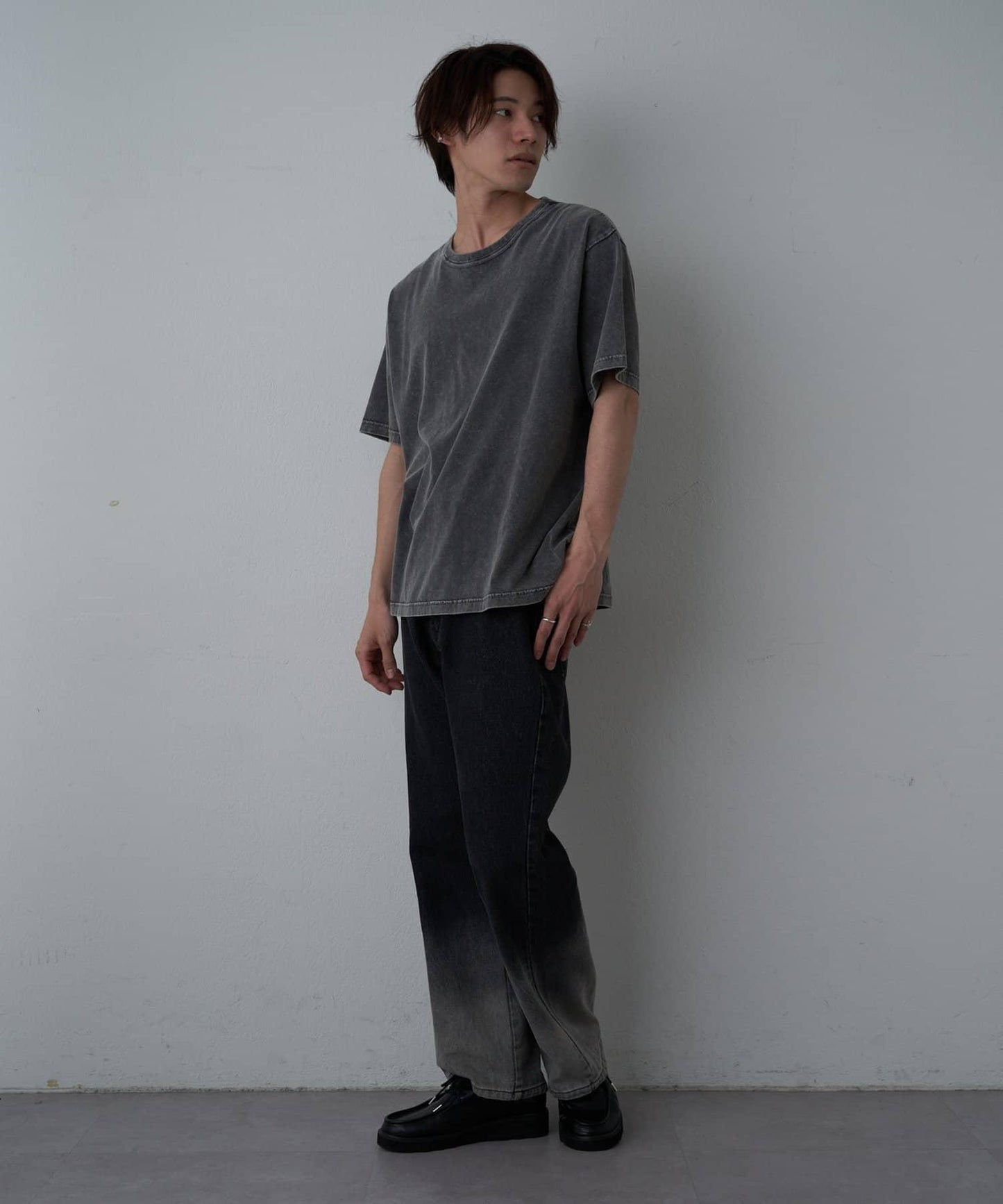 paradigm 生物酶洗褪色圓領短袖T恤