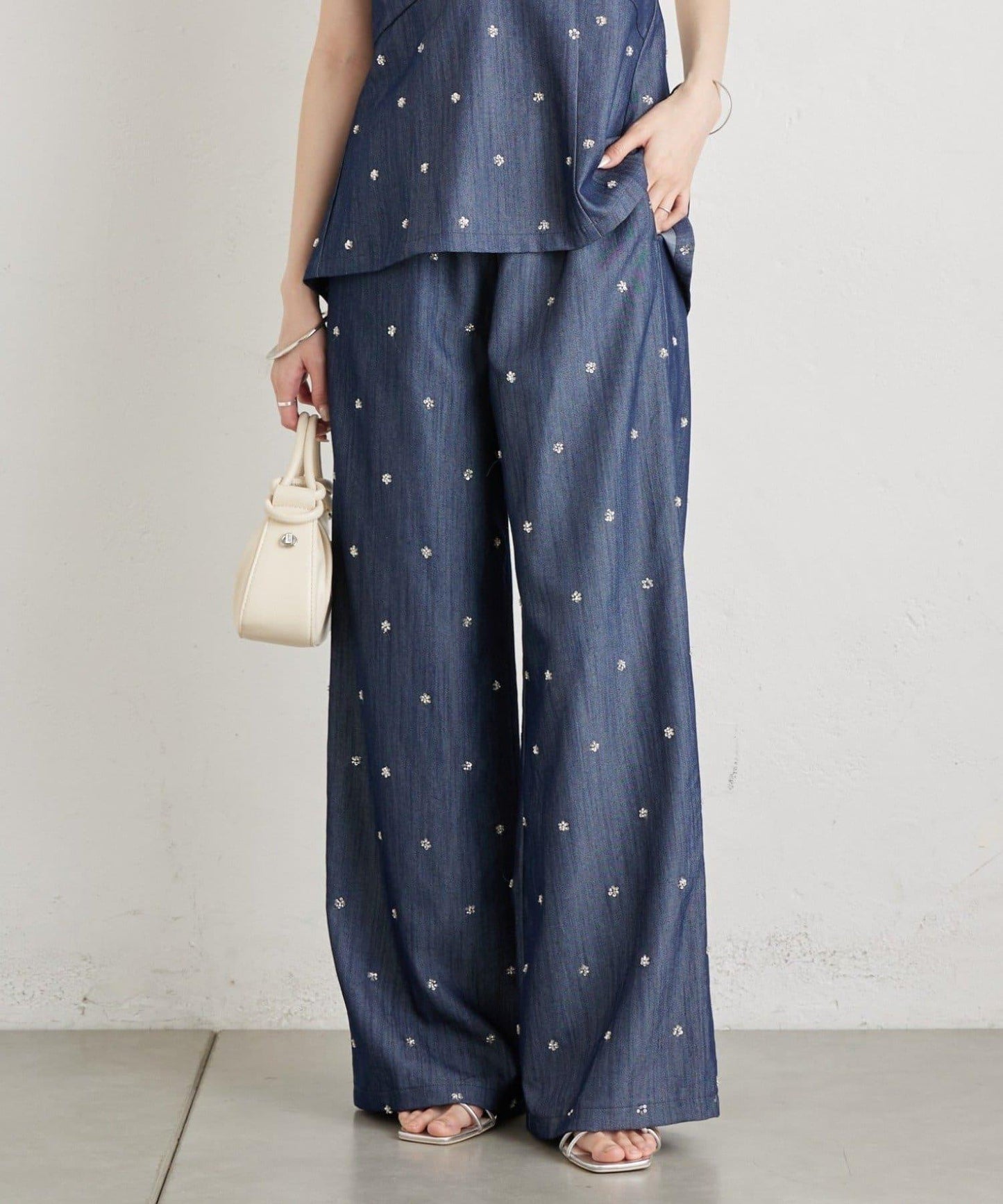 花卉圖案西裝褲