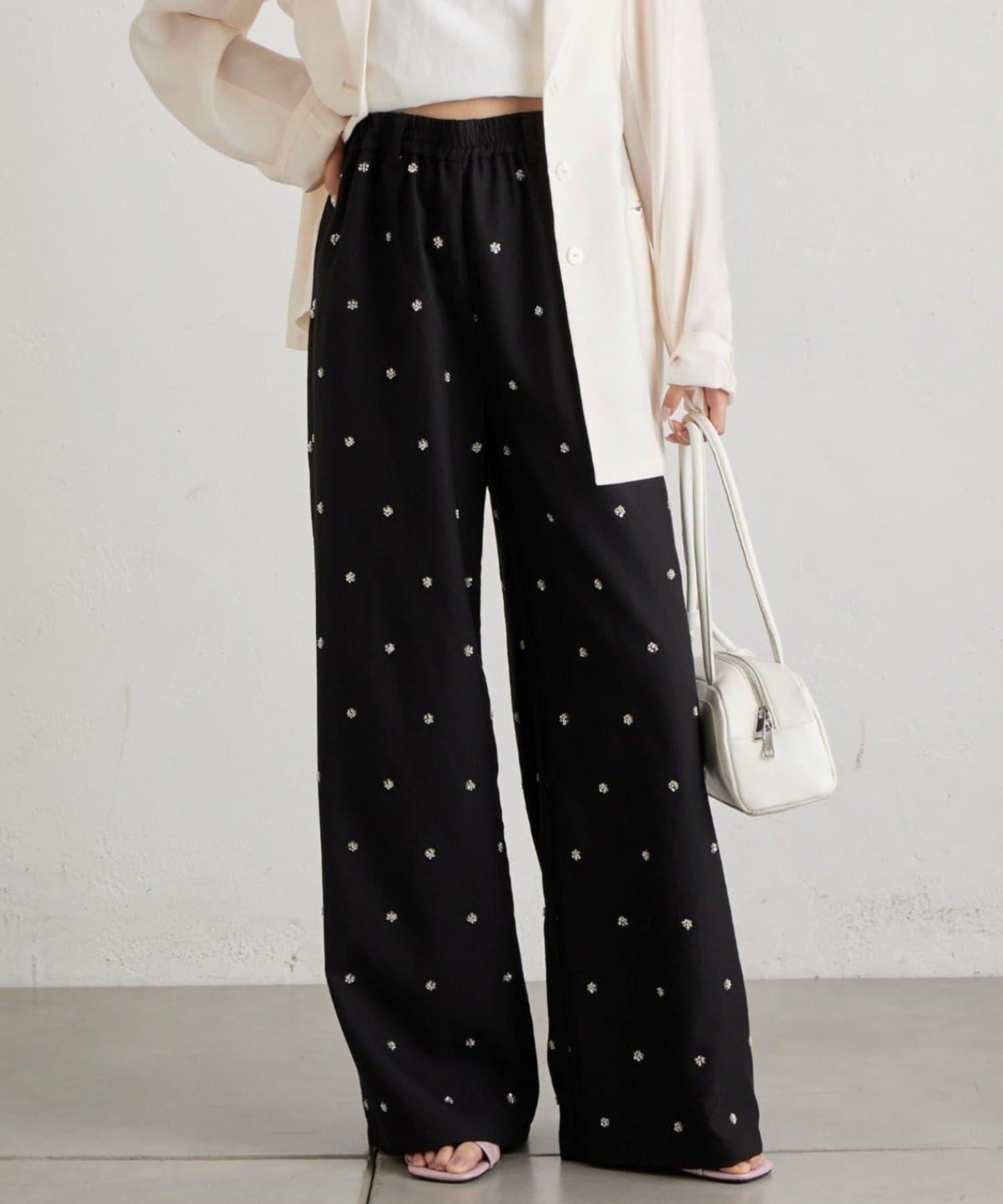 花卉圖案西裝褲