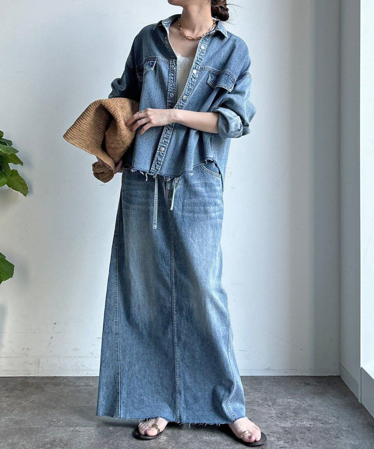 可成套搭配 短款 牛仔 襯衫