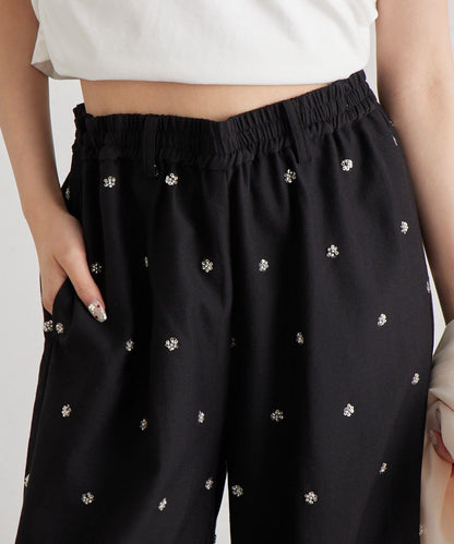 花卉圖案西裝褲