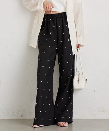 花卉圖案西裝褲