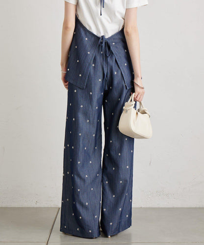 花卉圖案西裝褲