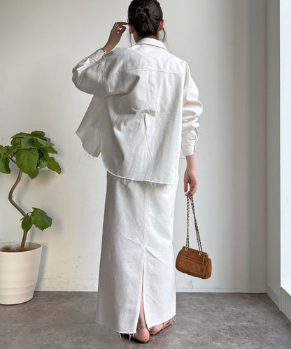 可成套搭配 短款 牛仔 襯衫