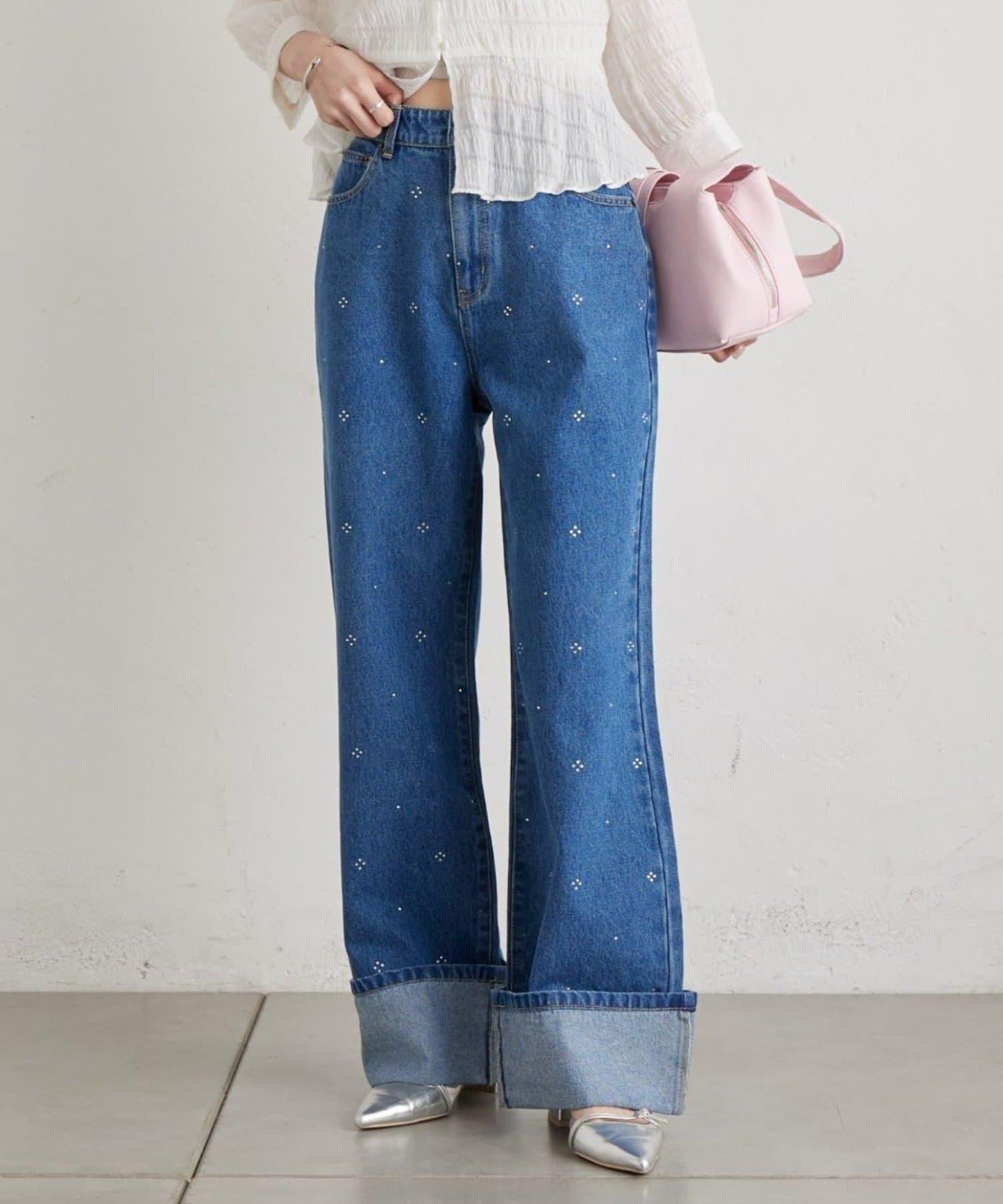 水鑽裝飾牛仔褲