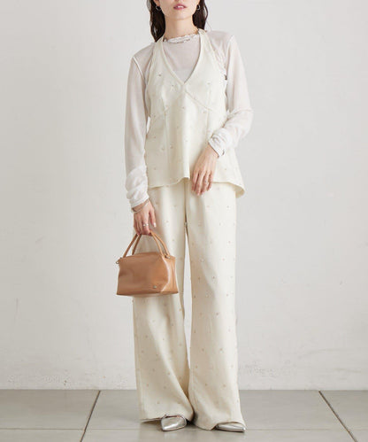 水鑽花朵掛脖束胸上衣