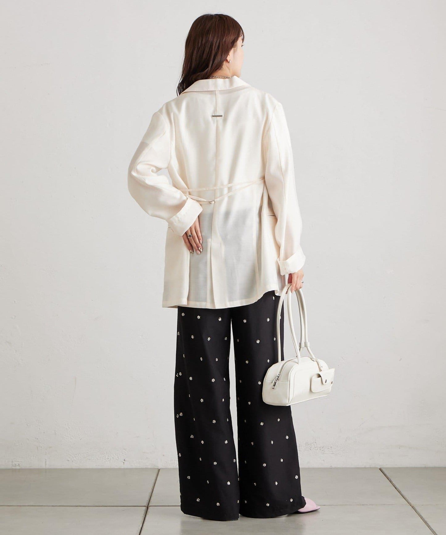 花卉圖案西裝褲