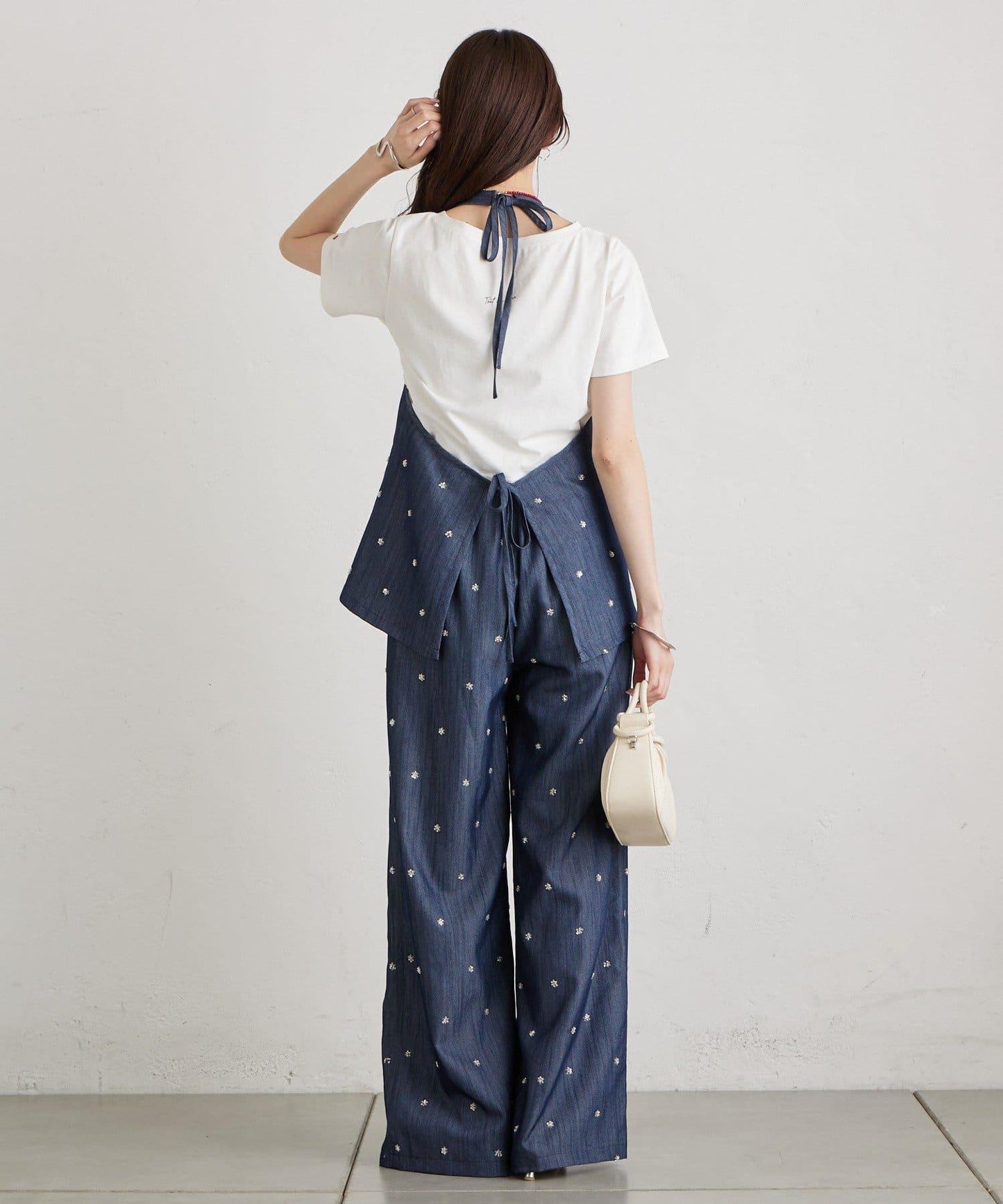 花卉圖案西裝褲