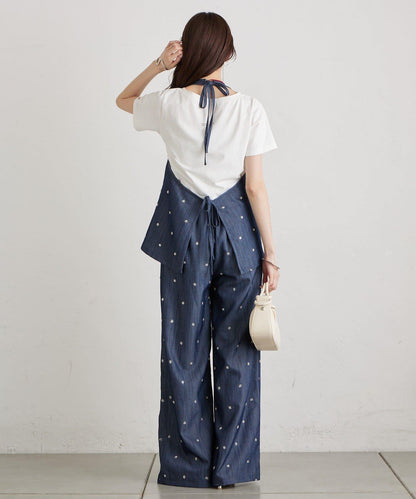 花卉圖案西裝褲