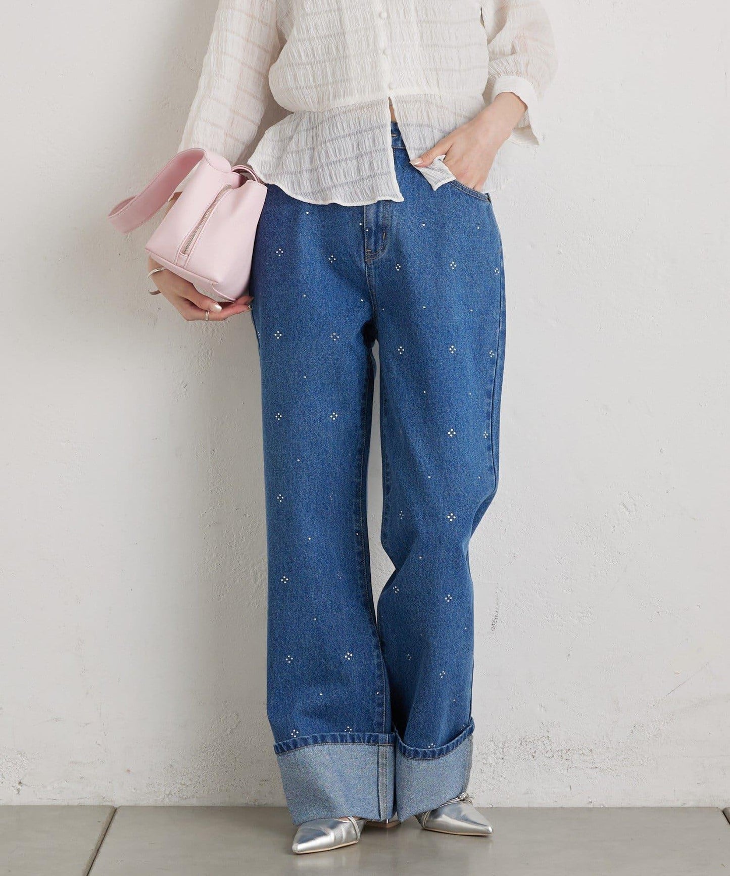 水鑽裝飾牛仔褲