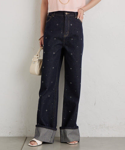 水鑽裝飾牛仔褲