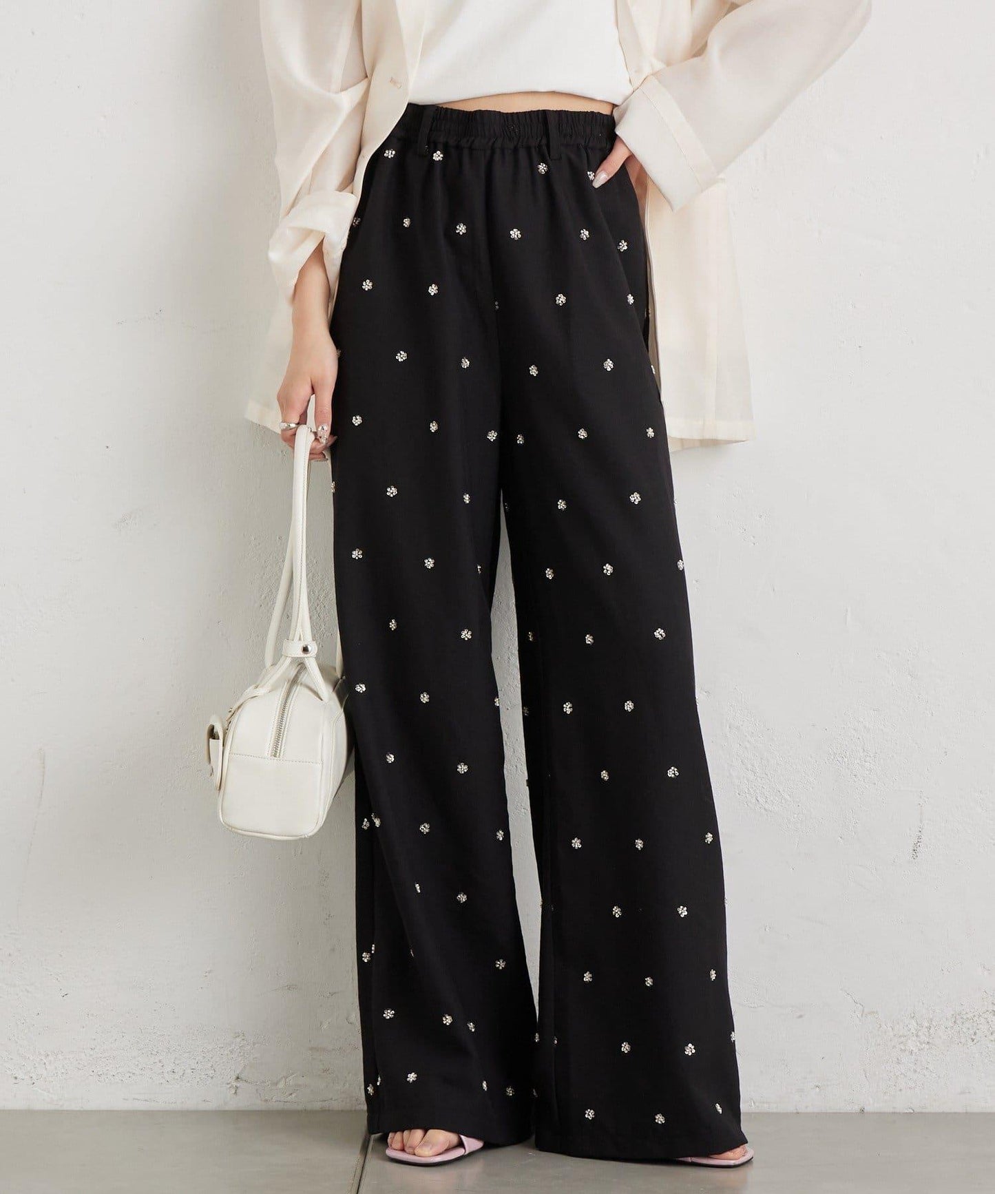 花卉圖案西裝褲