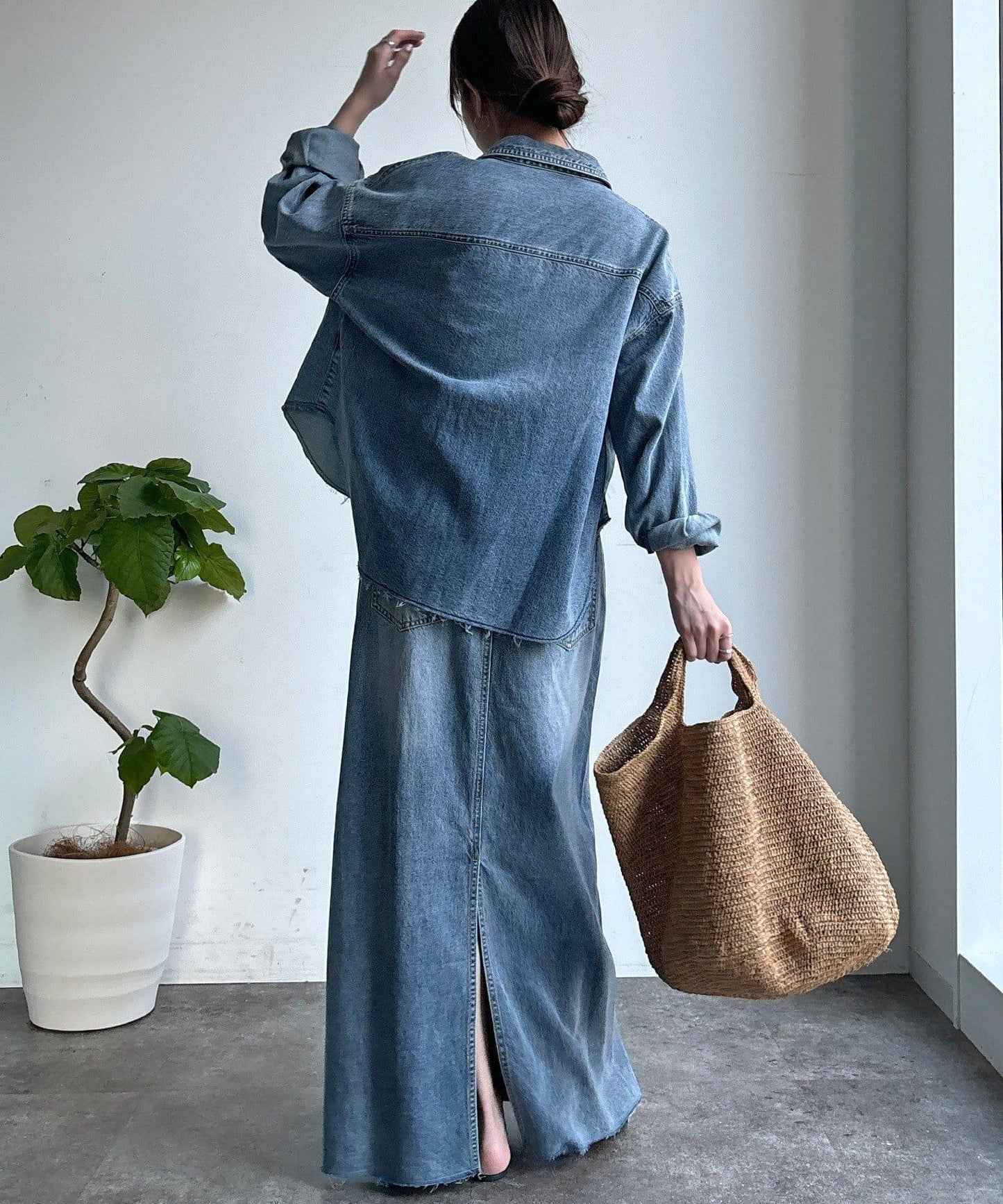 可成套搭配 短款 牛仔 襯衫