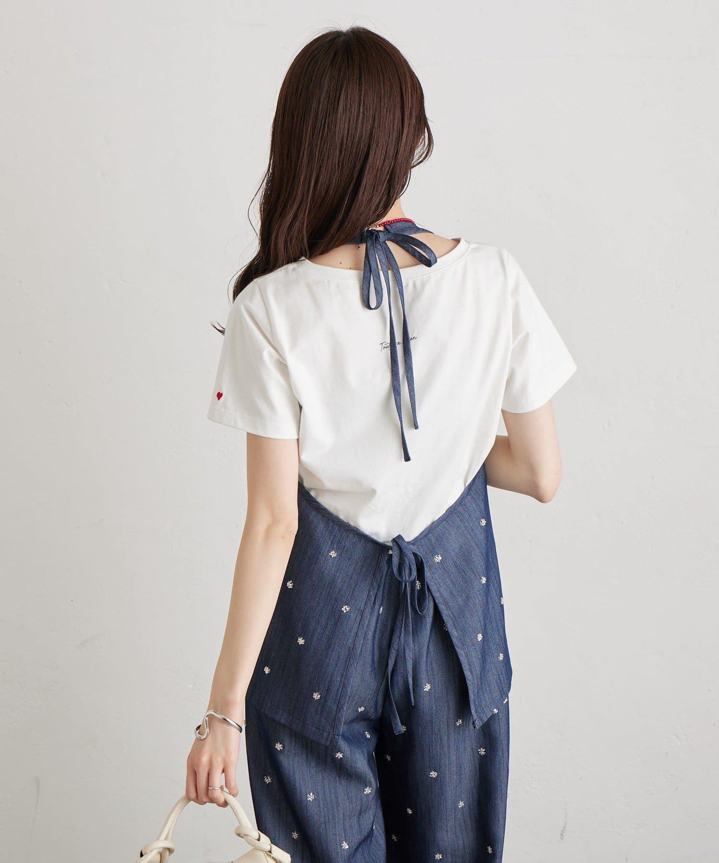 水鑽花朵掛脖束胸上衣