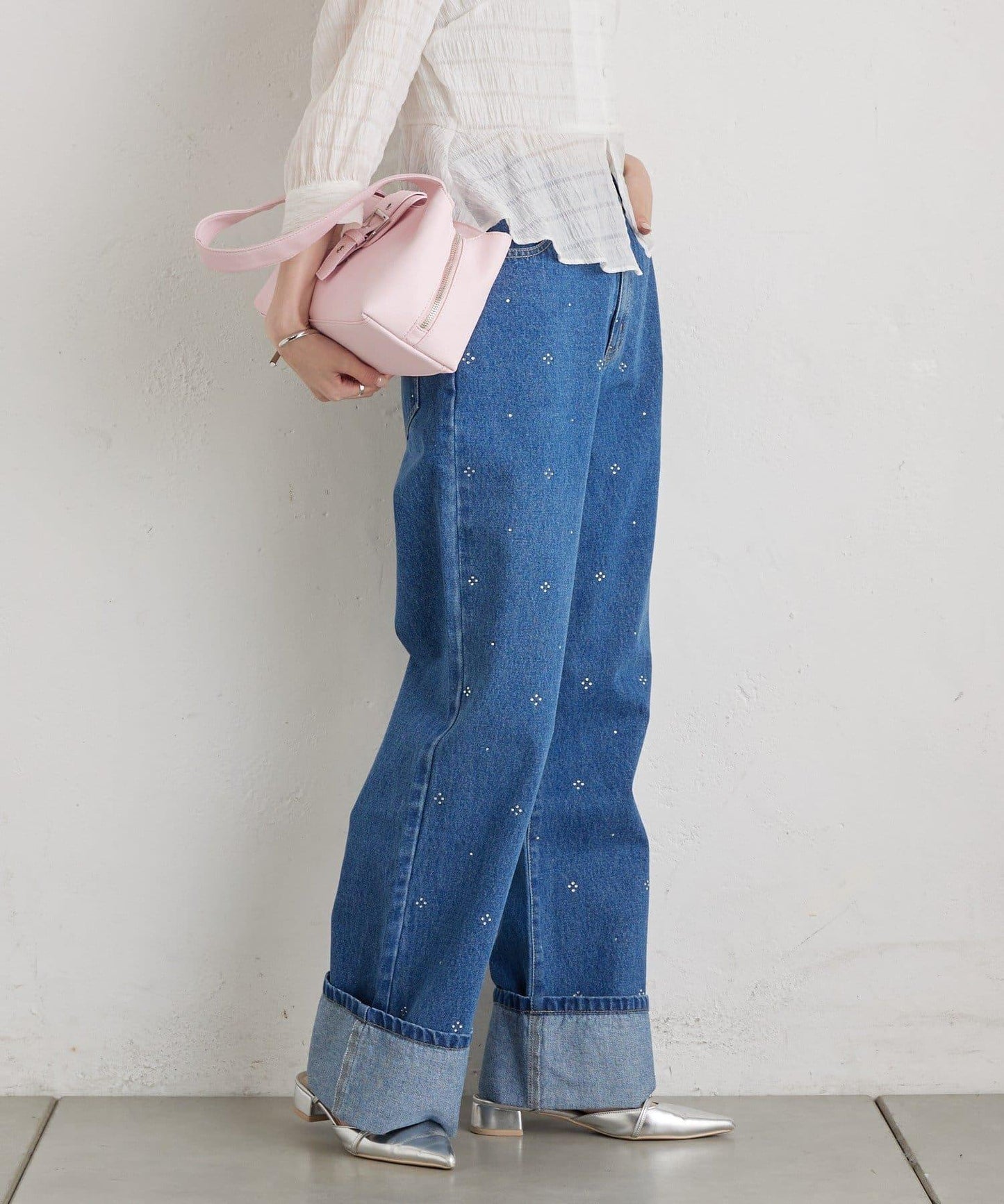 水鑽裝飾牛仔褲