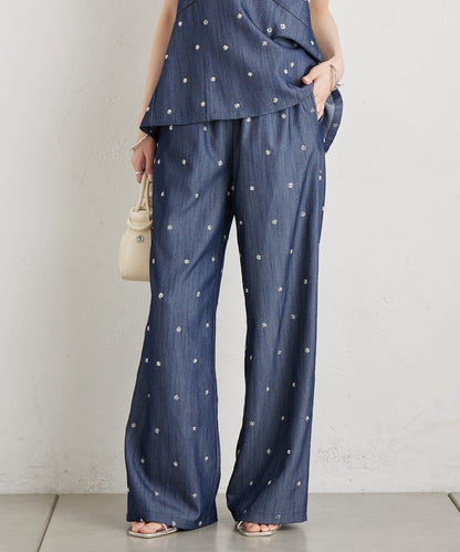 花卉圖案西裝褲