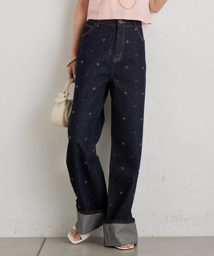 水鑽裝飾牛仔褲