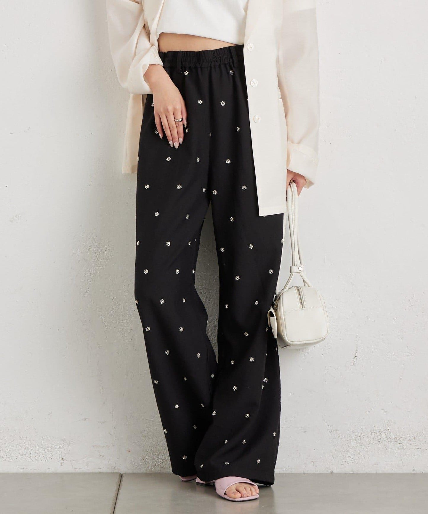 花卉圖案西裝褲