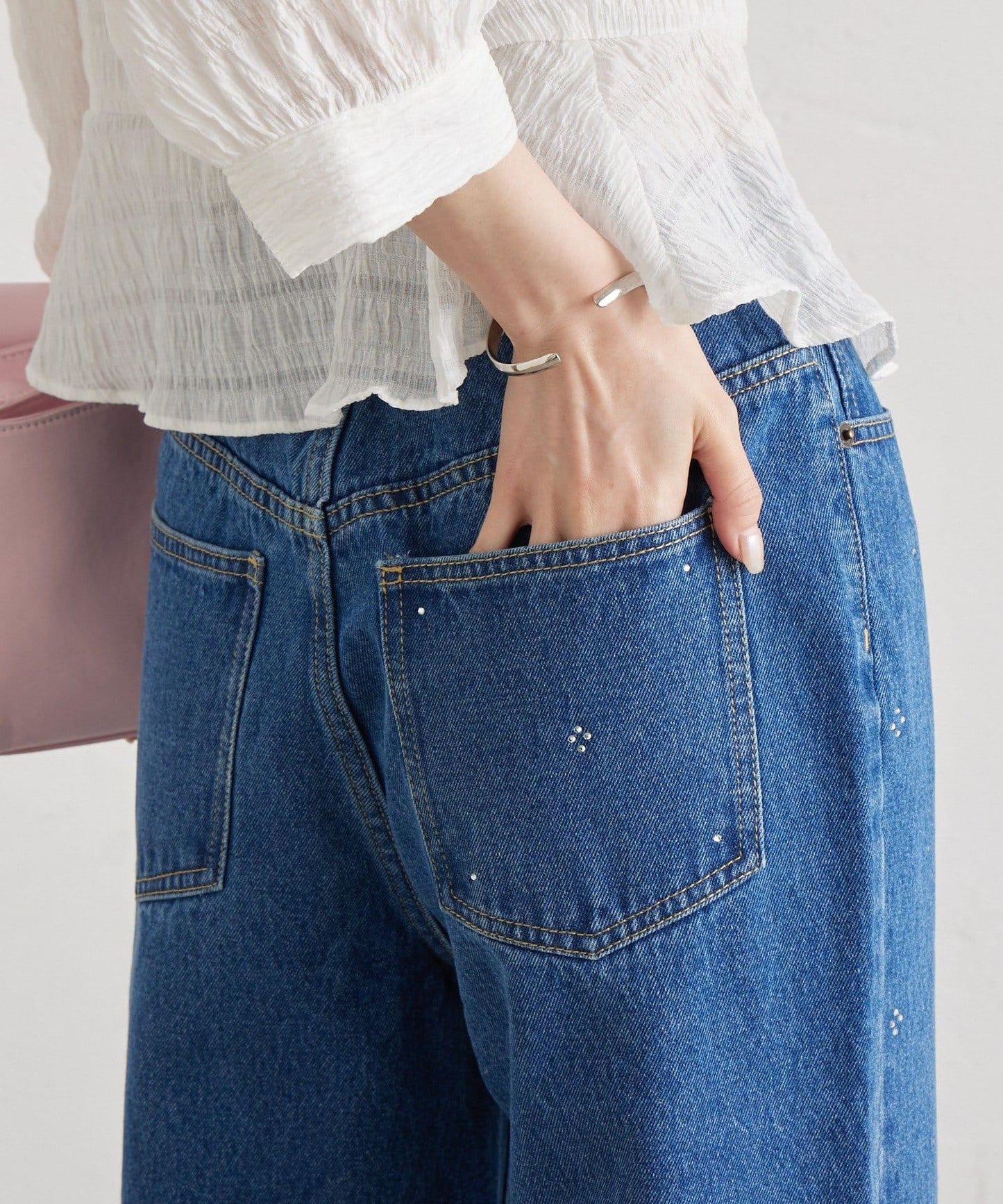 水鑽裝飾牛仔褲